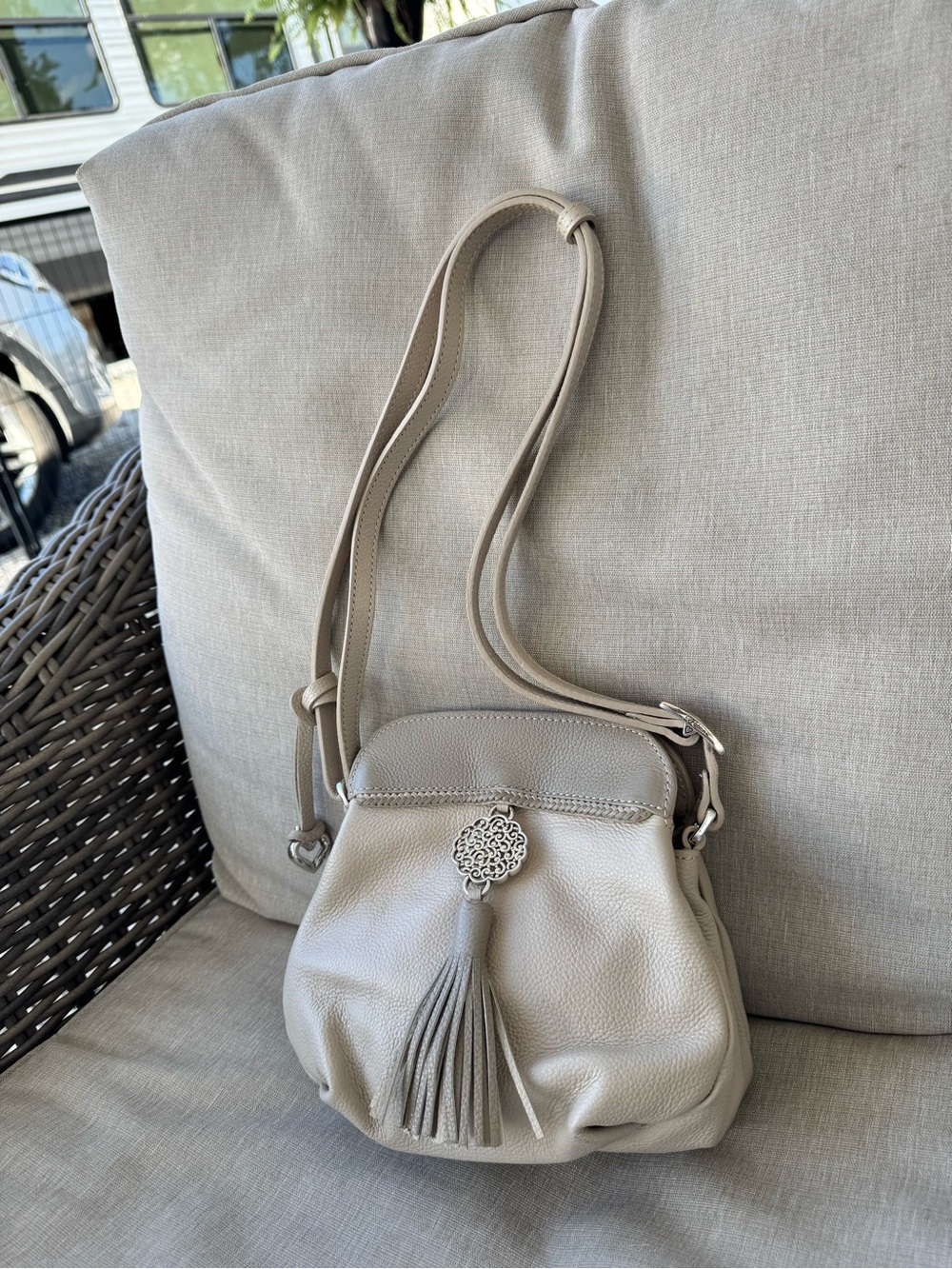 Brighton Barbados pebbled leather crossbody pouch